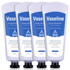 바세린 풋크림 발크림 고보습, 60ml, 4개입