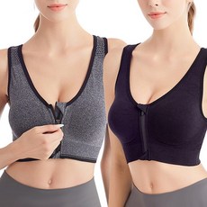 하이서포트 스포츠 브라탑 앞지퍼 노와이어 브라탑 요가 필라테스 헬스 피트니스 브라