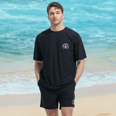 에어워크서프 남성래쉬가드세트 2피스 루즈핏 반팔티+보드숏 YAWe5076+YAWe0921