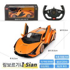 RC 레이싱카 F1 레이싱카 1 12 대형 모델 수집용 선물용, 공식 표준, 람보르기니 오렌지  1 14  USB 충전