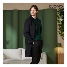 워모 남성 울 캐시미어 블렌딩 퀼티드 트리밍 코트 653284 1103983