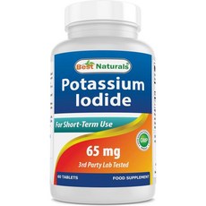 Best Naturals Potassium Iodide 베스트 내추럴스 요오드화 칼륨 65mg 60타블렛, 1개, 60정
