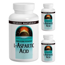 SOURCE NATURALS L-天門冬氨酸粉, 3個, 100克