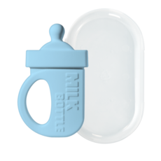 심통 실리콘 100% 젖병 치발기 보관케이스포함, 블루, 구강2단계 젖병치발기, 1개