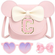 [ 1219472 ] PRLINJSK 여아용 생일 선물 지갑 아동용 마우스 크로스바디 백 선물 세트 핑크 스몰 C