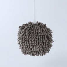 可懸掛 雪尼爾擦手球, 灰色（17*17cm）, 1個