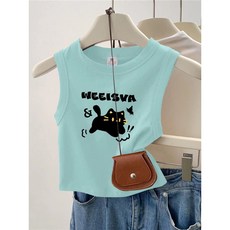 라이진랜드 아동 런닝 여아 나시 고양이 여아 런닝