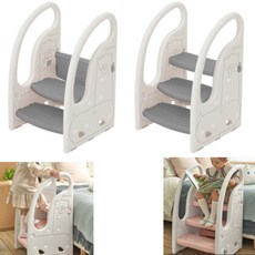 어린이집 화장실 세면대 유아 손잡이 계단 디딤대 유치원 변기계단 아기사다리 가성비, 1개, 알파카 핑크