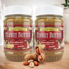 미국 트레이더조 크런치 바삭 무염 피넛 버터 454g x2팩 땅콩 잼 쨈, 2개