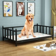 침대 철제 대형견 프레임 펫침대 반려동물 쇼파 야외 고양이 방석 리트리버 접이식 하우스, B. 블랙, B. 대형 L