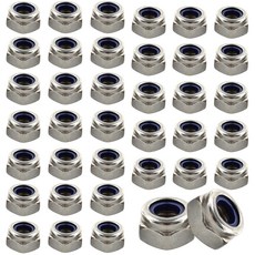 PDETVEO 100PCS 스테인리스 스틸 304 잠금 너트 M3-0.5 나일론 인서트 헥스