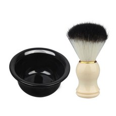 면도솔 스탠드 거치대 브러쉬 쉐이빙 볼 홀더 면도 거품, 진그레이 화이트 브러시+작은 그릇, 1개, 1L