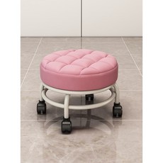 可開發票 滑輪矮凳 帶萬向輪小凳子家用美縫 換鞋擦地可移動 板凳, 1個, 桔紅色, 桔紅色