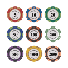 LAS VEGAS POKER CLUB 撲克牌籌碼, 50個, 黑色100