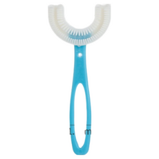 兒童U型軟毛牙刷 全方位清潔, 粉藍混色, 1個, 單個售