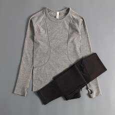 瑜伽服女套裝 2024新款 緊身速乾透氣 健身房運動服 長袖跑步上衣 秋冬彈力修身 高腰褲 運動休閒穿搭