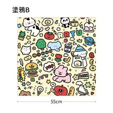 魔術裹貓布 寵物固定布 特大款 寵物護理百貼布, 1個, 塗鴉B【55*55cm】適合4kg內