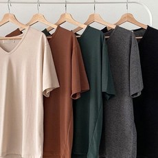 스판 브이넥 반팔티 304G756S 빅사이즈 여성 503