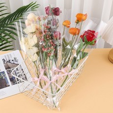 透明英文鮮花袋/IG韓風鮮花套/單支玫瑰花包裝袋, 上口13cm全透明(50張),數量為機器秤重，實際數量可能略有誤差