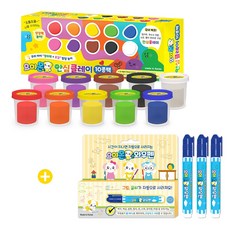 [스트레스 해소템] 요미몬 안심클레이 10종팩 + 요미몬 와우펜 1세트(3개입) 패키지 / 소근육발달 완구 장난감, 1개