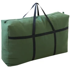 헤비 듀티 초대용량 보관 가방 두꺼운 용품 캔버스 옷 절약형 녹색 이사 공간 정리 이동, S 45x35x20CM