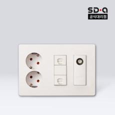 통합수구 통합 콘센트 통신 커버 2구 콘센트8P 2구CATV, 1개