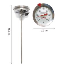 三箭牌 掛勾式油炸溫度計 WG-T6L WG-T6 食物溫度計 不鏽鋼溫度計, 1個, WG-T6 溫度計