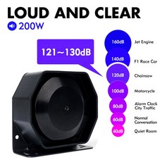 후진벨 화물차 백부져 비상 경고 경찰 800W 톤 사이렌 스피커 화재 경보 도난 방지 장치 블루투스 리모컨 자동차 액세서리, [04] speaker