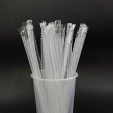一次性獨立包裝珍珠奶茶粗吸管 28cm 透明塑膠吸管 100支裝, 1個, 100支,加硬細0.6長度15釐米透明