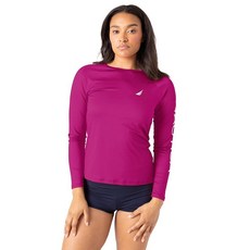 Nautica 여성용 표준 긴소매 수영복 래쉬가드 Deep Sea X-Large 154518