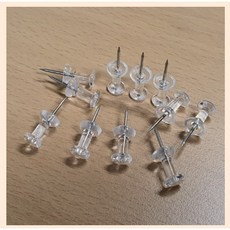 문서고정 게시판 투명압정 메모압정 50p 케이스포함, 1개, 50개입