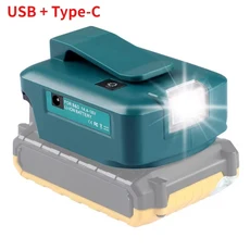 마키타 보쉬 밀워키 블랙 앤 데커 14.4-18V 라이온 배터리 USB 컨버터 포트 LED라이트 스포트라이트 야외, 01 China Mainland, 07 For BD with clip