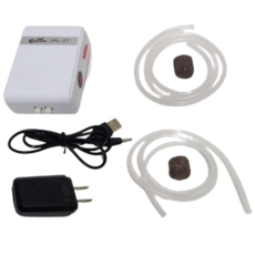 正版 靜音 魚缸水族箱打氧氣充氧泵 氣泡石供氧 釣魚, 1個, (JHL)雙孔充電式usb打氧氣機