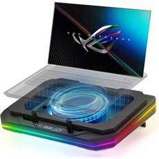 ROG 제피 G16 G14 G15 M16 S15 S17 듀오 16 15 플로우 X16 게이밍 노트북용 쿨링 패드 강력한 팬으로 40 RGB 라이트 모드 터치 스타트 가능, 아수스 ROG 제피루스 G16 G14 G15 M16 S, 1개