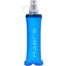 WRELS TPU 접이식 부드러운 플라스크 가벼운 PBA 프리 러닝 물병 누수 방지 내구성 수분 공급 야외용 500ml16.9oz 2개 세트 흰색 3190411, 250ml/8.45oz-어두운 파랑