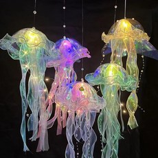 해파리 무드등 조명 라이트 수면등 오로라 홀로그램, 블루