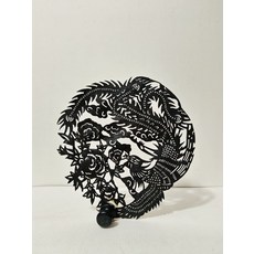 皮影 鳳戲牡丹 傳統手工藝 牛皮雕刻, 如圖所示, 1個