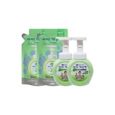 아이깨끗해 핸드솝 청포도 용기 250ml 2개 + 리필 200ml 2개 / 거품형 손세정제 핸드워시, 1