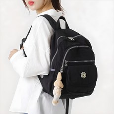 Lulubag 女用 Dia 生活防水輕量後揹包, 黑色
