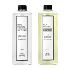 1+1 대용량 디퓨저 리필 1L 방향제 블루인쇼어, 레몬라벤더, 2개