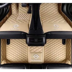 Nissan 專用腳踏墊 X-TRAIL KICKS SYLPHY livinateana 汽車皮墊, 單層【米色】