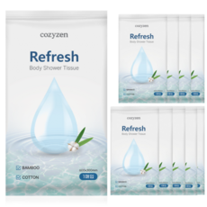 코지젠 물없이 간편 3중케어 특대형 바디 샤워티슈, 10개, 1개입