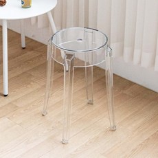 체리브 고스트 투명 인테리어 보조 화장대 스툴 의자, 1개