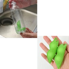 텀블러 세척볼 완두콩 스펀지 볼 좁은입구 물병 병 수세미, 단품, 1개
