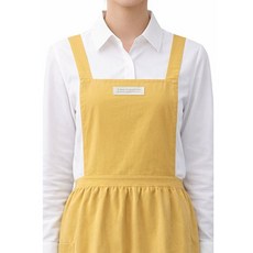 아그노 무지 코튼 원피스 앞치마, 1개, 머스타드