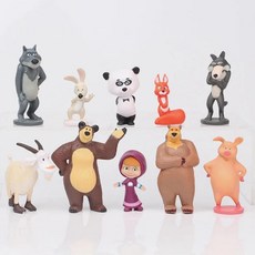 캐릭터 랜덤 애니메이션 마샤와 곰 피규어 굿즈 인형 선물, 2. 10pcs set 4-6cm, 1개