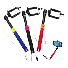 초미니 접이식 유선 일체형 셀카봉 스마트폰 5단 길이조절 셀카촬영 휴대폰 거치대, 유선리모컨일체형셀카봉-블랙, 유선리모컨일체형셀카봉-블랙, 1개, 유선리모컨일체형셀카봉-블랙