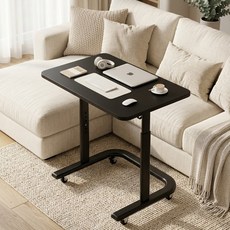 하루꿈 사이드 테이블 높이 조절 이동식 보조 1인용 데스크 다용도 학생 공부 책상, 블랙