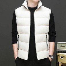 防風加絨男士馬甲背心外套，保暖立領坎肩，大尺碼寬鬆休閒運動釣魚工作外套