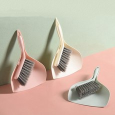 오디너리앤코 미니 빗자루 쓰레받기 쓰레받이 빗자루세트 책상 청소, 파스텔핑크, 2세트